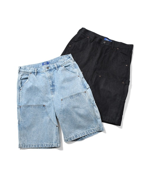 LFYT（エルエフワイティー）の「LFYT ラファイエット - DOUBLE KNEE DENIM PAINTER SHORTS ハーフパンツ LS261302（デニムパンツ・メンズ・インディゴブルー/ライトブルー・34inch/36inch/38inch/32inch）」の10枚目の写真
