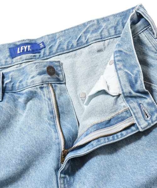 LFYT（エルエフワイティー）の「LFYT ラファイエット - DOUBLE KNEE DENIM PAINTER SHORTS ハーフパンツ LS261302（デニムパンツ・メンズ・インディゴブルー/ライトブルー・34inch/36inch/38inch/32inch）」の4枚目の写真