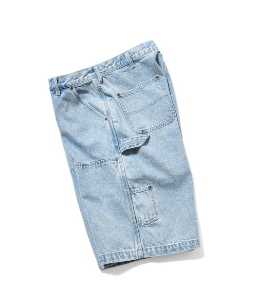 LFYT（エルエフワイティー）の「LFYT ラファイエット - DOUBLE KNEE DENIM PAINTER SHORTS ハーフパンツ LS261302（デニムパンツ・メンズ・インディゴブルー/ライトブルー・34inch/36inch/38inch/32inch）」の3枚目の写真