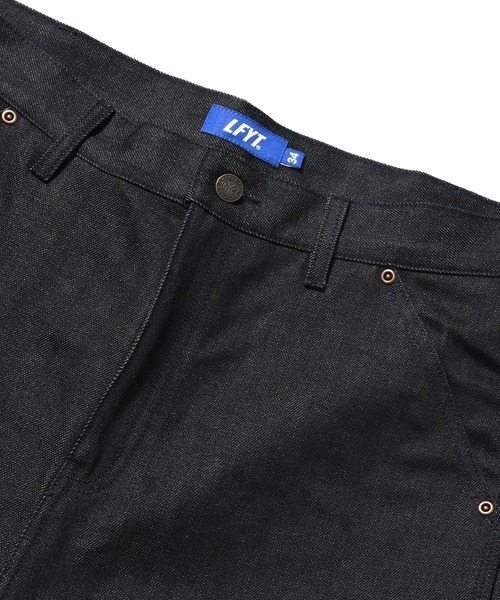 LFYT（エルエフワイティー）の「LFYT ラファイエット - DOUBLE KNEE DENIM PAINTER SHORTS ハーフパンツ LS261302（デニムパンツ・メンズ・インディゴブルー/ライトブルー・34inch/36inch/38inch/32inch）」の20枚目の写真