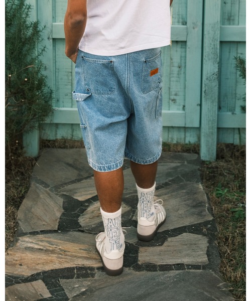 LFYT（エルエフワイティー）の「LFYT ラファイエット - DOUBLE KNEE DENIM PAINTER SHORTS ハーフパンツ LS261302（デニムパンツ・メンズ・インディゴブルー/ライトブルー・34inch/36inch/38inch/32inch）」の14枚目の写真