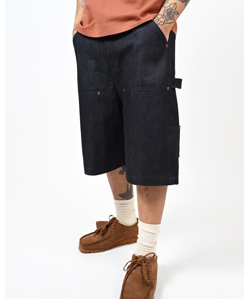 LFYT（エルエフワイティー）の「LFYT ラファイエット - DOUBLE KNEE DENIM PAINTER SHORTS ハーフパンツ LS261302（デニムパンツ・メンズ・インディゴブルー/ライトブルー・34inch/36inch/38inch/32inch）」の13枚目の写真