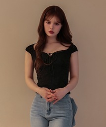 Lace emma ribbon tops / レースエマリボントップス