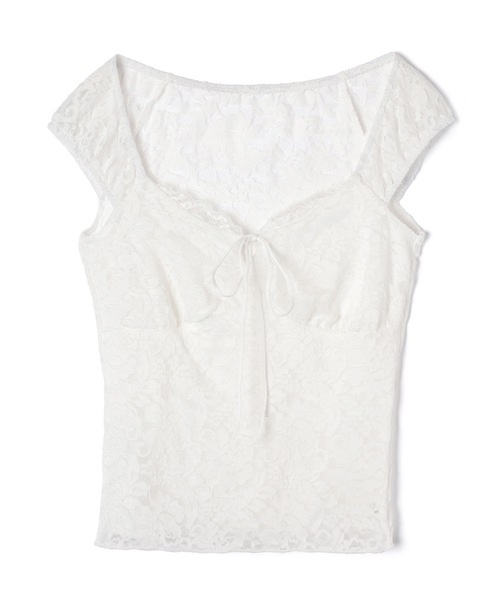 M DOLLY(エムドリー)の「Lace emma ribbon tops / レースエマリボントップス(その他トップス・レディース・ブラック/ホワイト・FREE)」の16枚目の写真