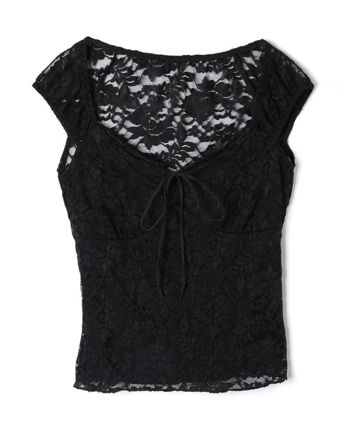 M DOLLY(エムドリー)の「Lace emma ribbon tops / レースエマリボントップス(その他トップス・レディース・ブラック/ホワイト・FREE)」の17枚目の写真