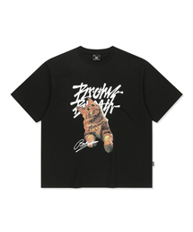 CRUSH TAG KITTY TEE - BLACK