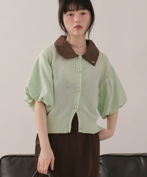 spangle puff knit / スパンコールパフニット（ニット/セーター
