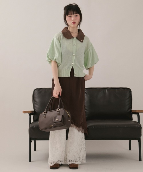 loin nuit（ロワンニュイ）の「spangle puff knit / スパンコールパフニット（ニット/セーター・レディース・ミント/イエロー/ブラック/ピンク・FREE）」の10枚目の写真