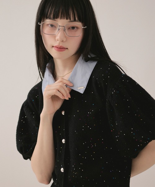 loin nuit（ロワンニュイ）の「spangle puff knit / スパンコールパフニット（ニット/セーター・レディース・ミント/イエロー/ブラック/ピンク・FREE）」の18枚目の写真
