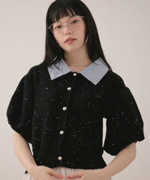 ロワンニュイ loin nuit スパンコールニットセットアップ spangle puff knit / スパンコールパフニット（ニット/セーター