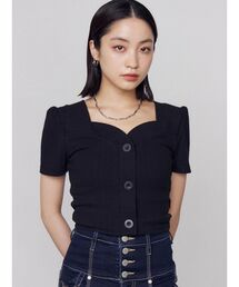 EMODA | フロントボタンショートトップ(Tシャツ/カットソー)