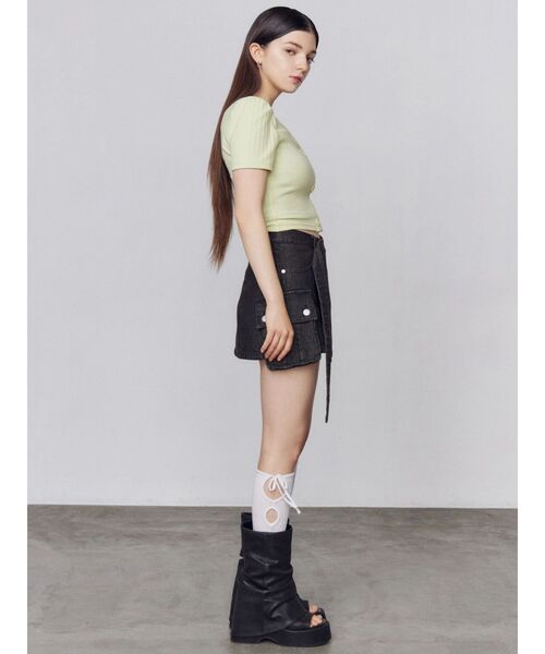 EMODA（エモダ）の「フロントボタンショートトップ（Tシャツ/カットソー・レディース・ライム/ホワイト/その他/ブラック・FREE）」の13枚目の写真