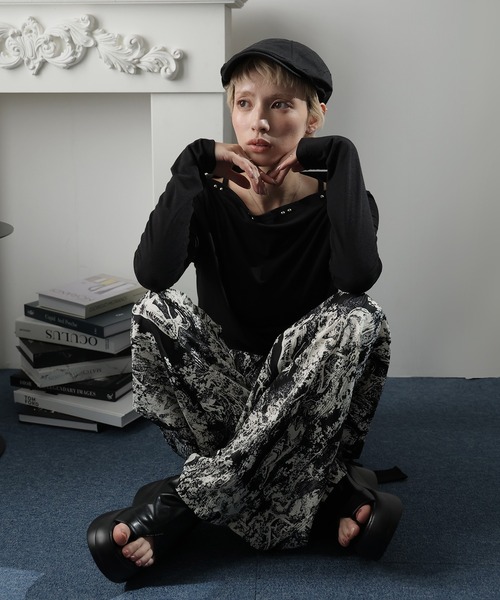 Ulysses(ユリシス)の「総柄デザインイージーワイドパンツ(その他パンツ・レディース・ブラック・F)」の17枚目の写真