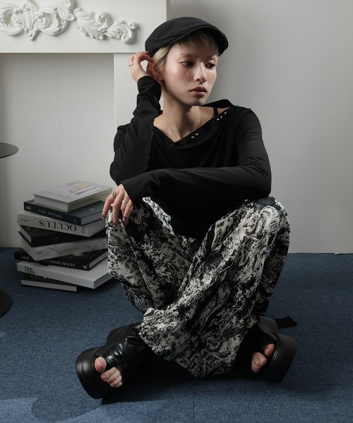 Ulysses(ユリシス)の「総柄デザインイージーワイドパンツ(その他パンツ・レディース・ブラック・F)」の18枚目の写真