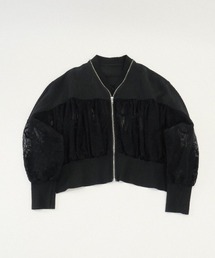 SCARF（スカーフ）の「レース切替えショート丈ブルゾン（ブルゾン）」