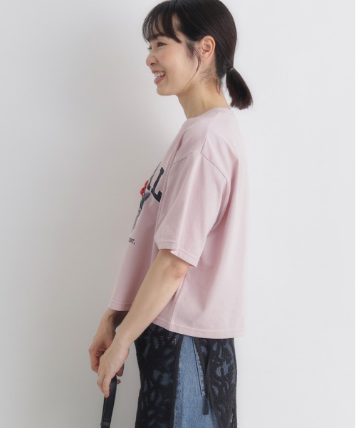 Right-on（ライトオン）の「HONEYSUCKLE ROSE(ハニーサックルローズ)ネコプリントショートTシャツ（Tシャツ/カットソー・レディース・ホワイト/ダークグレー/ライトピンク・L/M）」の19枚目の写真