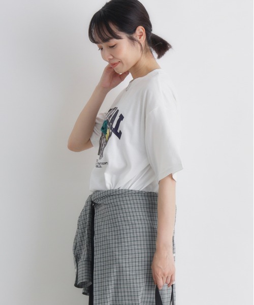 Right-on（ライトオン）の「HONEYSUCKLE ROSE(ハニーサックルローズ)ネコプリントショートTシャツ（Tシャツ/カットソー・レディース・ホワイト/ダークグレー/ライトピンク・L/M）」の14枚目の写真