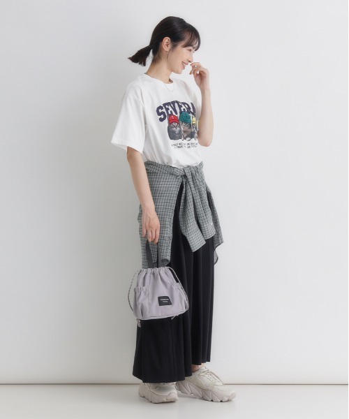Right-on（ライトオン）の「HONEYSUCKLE ROSE(ハニーサックルローズ)ネコプリントショートTシャツ（Tシャツ/カットソー・レディース・ホワイト/ダークグレー/ライトピンク・L/M）」の16枚目の写真