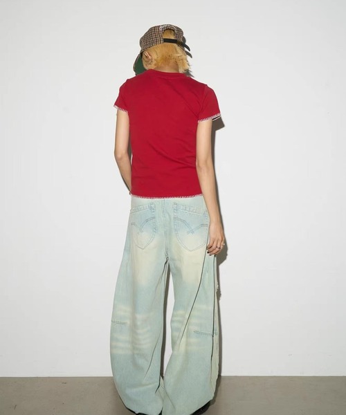 Achic(アシック)の「Y2K アップルプリント コンパクトT(Tシャツ/カットソー・レディース・レッド・M)」の9枚目の写真