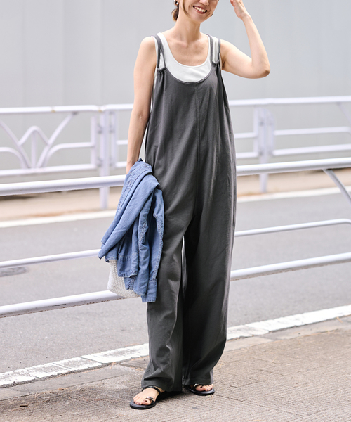 FRAMeWORK(フレームワーク)の「JOHNBULL/ジョンブル プレーティングジャージサロペット(サロペット/オーバーオール・レディース・チャコールグレー/アイボリー・FREE)」の11枚目の写真