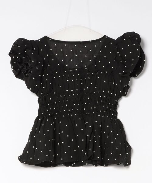 CECIL McBEE（セシルマクビー）の「ドット柄フリルギャザートップス（シャツ/ブラウス・レディース・ブルー/ブラック/アイボリー・FREE）」の4枚目の写真