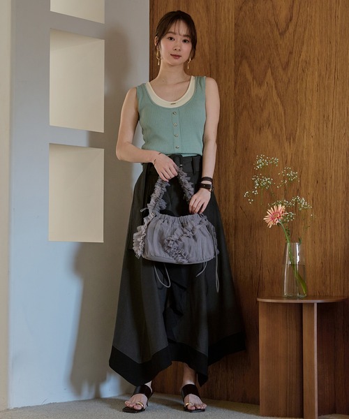 mideal(マイディール)の「frill design tulle bag / フリルデザインチュールバッグ(ショルダーバッグ・レディース・グレイッシュベージュ/アイボリー・FREE)」の12枚目の写真