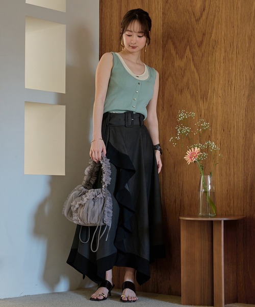 mideal(マイディール)の「frill design tulle bag / フリルデザインチュールバッグ(ショルダーバッグ・レディース・グレイッシュベージュ/アイボリー・FREE)」の13枚目の写真