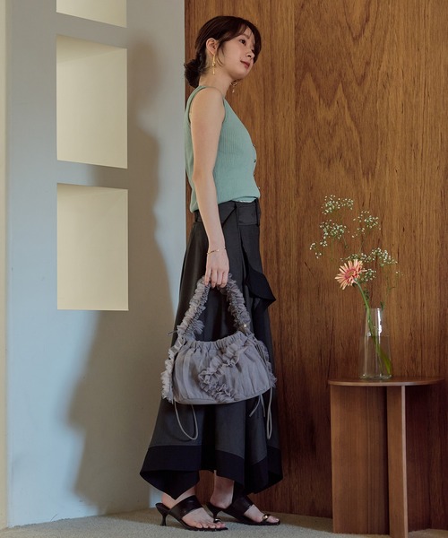 mideal(マイディール)の「frill design tulle bag / フリルデザインチュールバッグ(ショルダーバッグ・レディース・グレイッシュベージュ/アイボリー・FREE)」の14枚目の写真