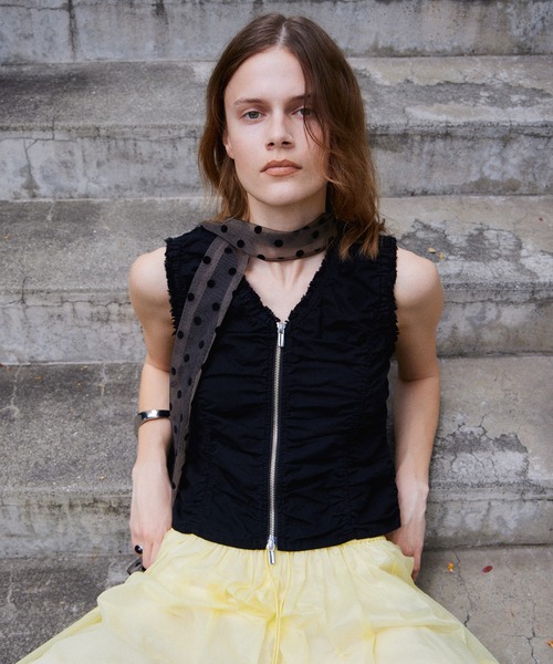 MAISON SPECIAL(メゾンスペシャル)の「Multifabric Bow Tie/マルチファブリックボウタイ(バンダナ/スカーフ・レディース・ブラック/ホワイト/ブラウン・FREE)」の3枚目の写真