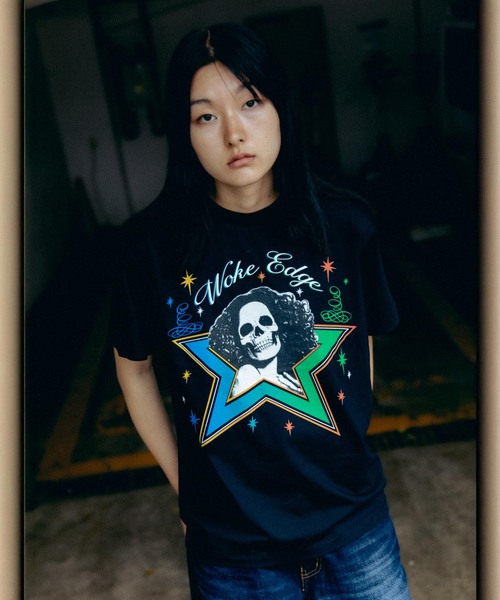 WOKE EDGE（ウォークエッジ）の「WOKE EDGE / ウォークエッジ Skull Star Tee（Tシャツ/カットソー・メンズ・ブラック/ブルー・MEDIUM/LARGE）」の11枚目の写真
