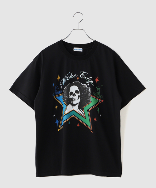 WOKE EDGE（ウォークエッジ）の「WOKE EDGE / ウォークエッジ Skull Star Tee（Tシャツ/カットソー・メンズ・ブラック/ブルー・MEDIUM/LARGE）」の5枚目の写真