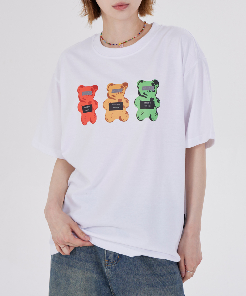 DYSFUNCT（ディスファンクト）の「CRIMINALS BEAR T-SHIRT(WHITE)（Tシャツ/カットソー・レディース・その他・SMALL/MEDIUM/LARGE）」の3枚目の写真