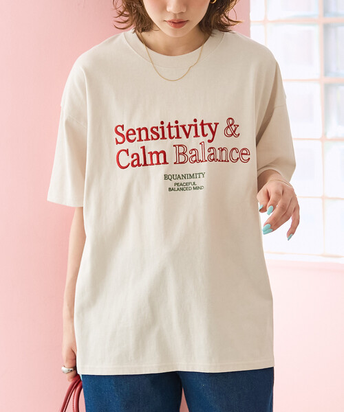 FREAK'S STORE(フリークスストア)の「限定展開 配色 刺繍 ロゴ 半袖 Tシャツ(Tシャツ/カットソー・レディース・ライトグレー/ナチュラル/ブラック/ベージュ・フリ-)」の11枚目の写真