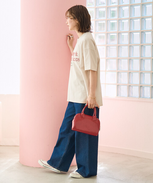 FREAK'S STORE(フリークスストア)の「限定展開 配色 刺繍 ロゴ 半袖 Tシャツ(Tシャツ/カットソー・レディース・ライトグレー/ナチュラル/ブラック/ベージュ・フリ-)」の20枚目の写真
