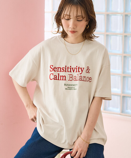FREAK'S STORE(フリークスストア)の「限定展開 配色 刺繍 ロゴ 半袖 Tシャツ(Tシャツ/カットソー・レディース・ライトグレー/ナチュラル/ブラック/ベージュ・フリ-)」の21枚目の写真