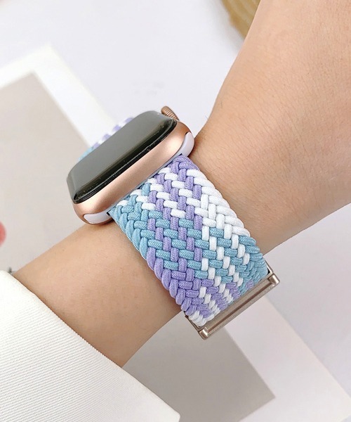 Fun & Daily(ファンアンドデイリー)の「Nylon Braid Strap For APPLE WATCH / アップルウオッチバンド(デジタル腕時計・レディース・ブラック系その他3/ブラック系その他2/パープル系その他/ブラック/ホワイト系その他/マルチ・B/A)」の5枚目の写真