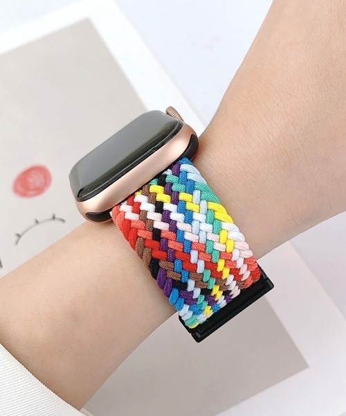 Fun & Daily(ファンアンドデイリー)の「Nylon Braid Strap For APPLE WATCH / アップルウオッチバンド(デジタル腕時計・レディース・ブラック系その他3/ブラック系その他2/パープル系その他/ブラック/ホワイト系その他/マルチ・B/A)」の6枚目の写真