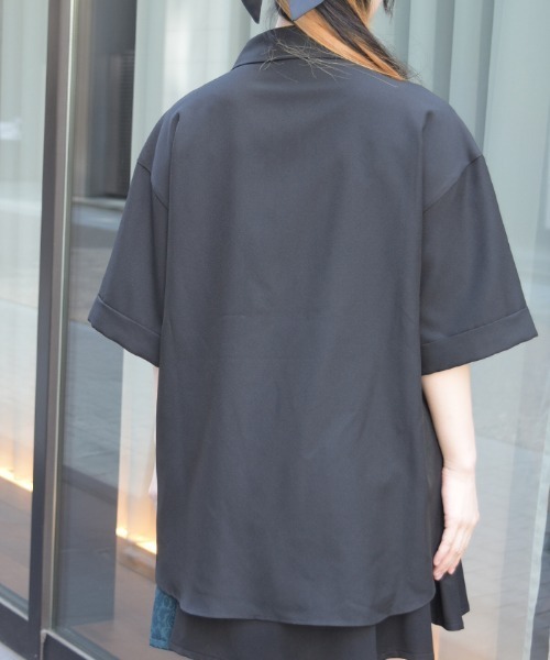 axes femme(アクシーズファム)の「タブデザインロングシャツ(シャツ/ブラウス・レディース・ブラック/ホワイト・FREE)」の5枚目の写真