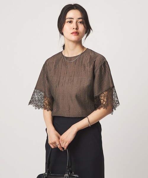 green label relaxing（グリーンレーベルリラクシング）の「シアー チェック ブラウス（シャツ/ブラウス・レディース・ブラック/ブラウン・FREE）」の20枚目の写真