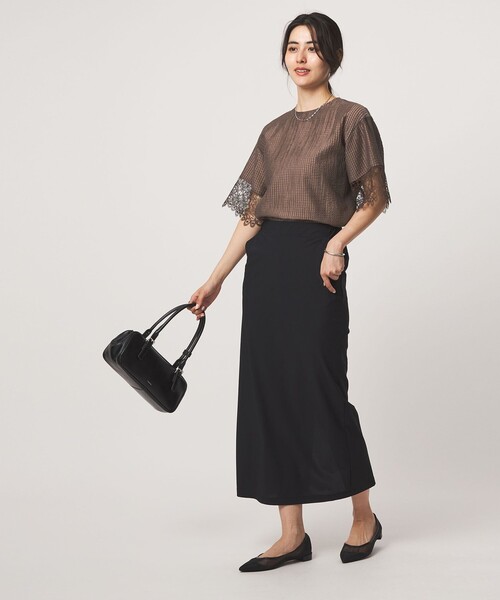 green label relaxing（グリーンレーベルリラクシング）の「シアー チェック ブラウス（シャツ/ブラウス・レディース・ブラック/ブラウン・FREE）」の22枚目の写真