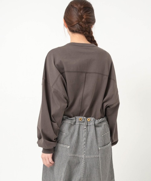 URCH RNA(アーチ アールエヌエー)の「M2702 "太陽ノヨウナ人"プリントBIGロンT(Tシャツ/カットソー・レディース・グリーン/チャコール/ホワイト・FREE)」の8枚目の写真