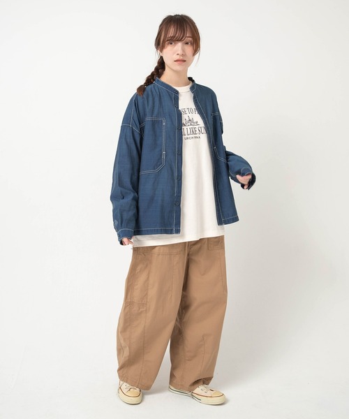 URCH RNA(アーチ アールエヌエー)の「M2702 "太陽ノヨウナ人"プリントBIGロンT(Tシャツ/カットソー・レディース・グリーン/チャコール/ホワイト・FREE)」の16枚目の写真