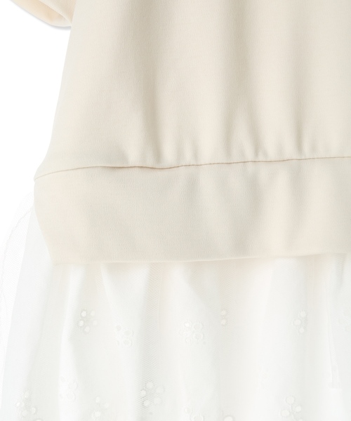 Piet(ピエット)の「裾レースチュール トップス(Tシャツ/カットソー・キッズ・ブラック/オフホワイト・110/100/120/130)」の5枚目の写真