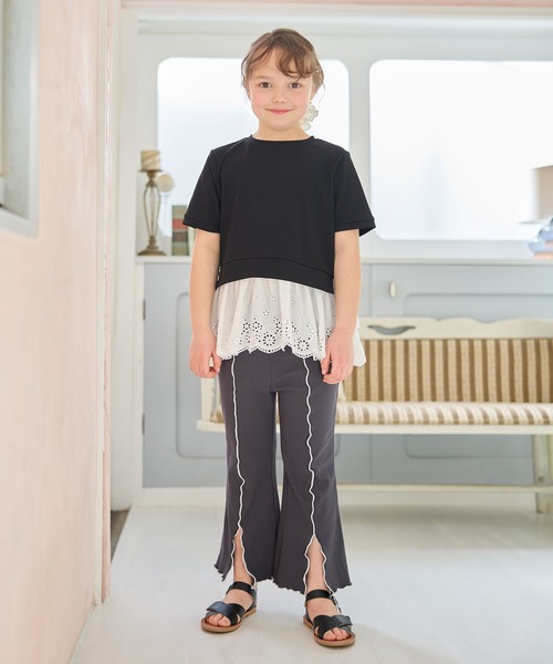 Piet(ピエット)の「裾レースチュール トップス(Tシャツ/カットソー・キッズ・ブラック/オフホワイト・110/100/120/130)」の20枚目の写真