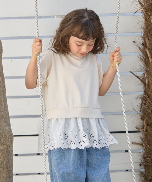 Piet(ピエット)の「裾レースチュール トップス(Tシャツ/カットソー・キッズ・ブラック/オフホワイト・110/100/120/130)」の15枚目の写真