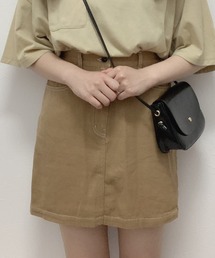 細見え膝丈デニムスカート