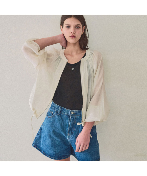 SLOWLOLLI(スローローリ)の「Muse logo round knit sleeveless_4 Colors(Tシャツ/カットソー・レディース・グレー/ブルー/ブラック/アイボリー・FREE)」の1枚目の写真