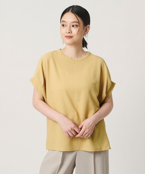 A DAY IN THE LIFE UNITED ARROWS(アデイインザライフユナイテッドアローズ)の「ハリヌキリブ タックスリーブカットソー <A DAY IN THE LIFE>(Tシャツ/カットソー・レディース・オフホワイト/ダークグレー/イエロー/ネイビー・FREE)」の4枚目の写真