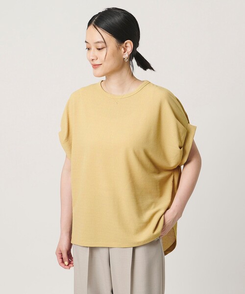A DAY IN THE LIFE UNITED ARROWS(アデイインザライフユナイテッドアローズ)の「ハリヌキリブ タックスリーブカットソー <A DAY IN THE LIFE>(Tシャツ/カットソー・レディース・オフホワイト/ダークグレー/イエロー/ネイビー・FREE)」の5枚目の写真