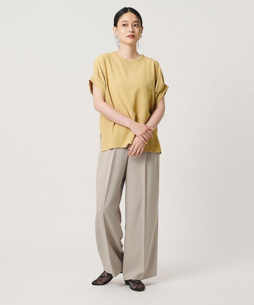 A DAY IN THE LIFE UNITED ARROWS(アデイインザライフユナイテッドアローズ)の「ハリヌキリブ タックスリーブカットソー <A DAY IN THE LIFE>(Tシャツ/カットソー・レディース・オフホワイト/ダークグレー/イエロー/ネイビー・FREE)」の6枚目の写真